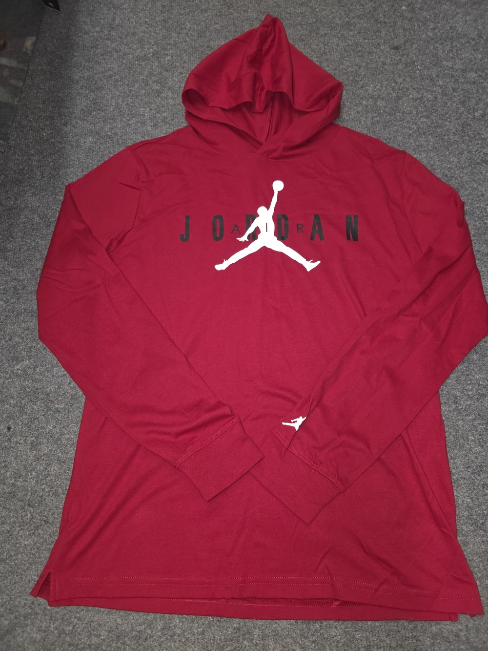 Jordan Youth Red Hooded Long Sleeve Tee